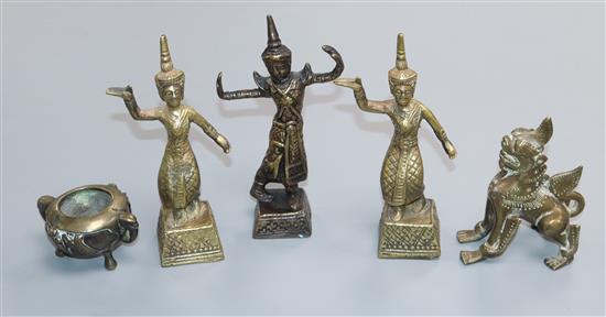 Five 20th century Thai bronzes